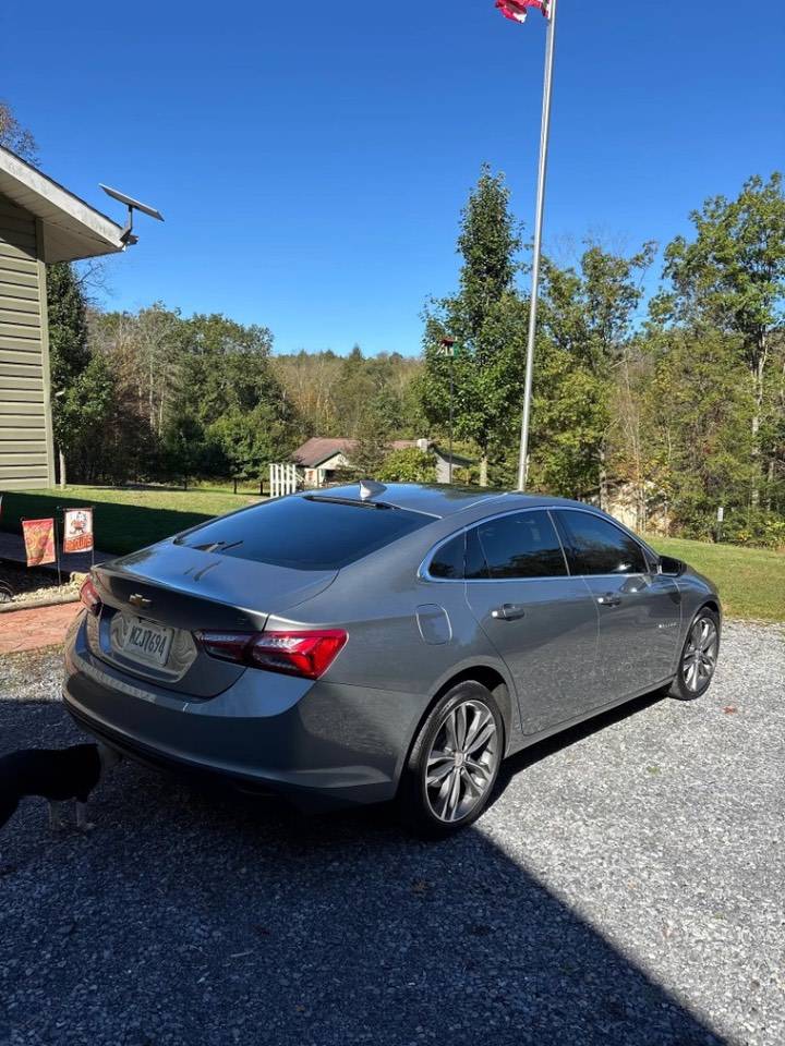 Rear view of a tinted Chevrolet Malibu