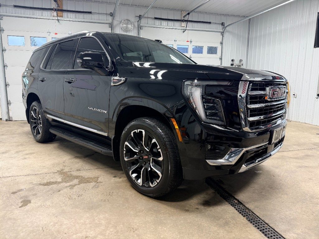 Black GMC Yukon with ceramic coating at Black Label Tint in Glen Hope